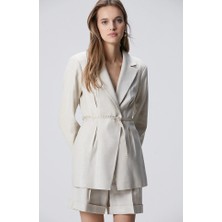 Network Beige Melange Linen Mix Jacket