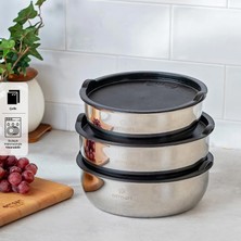 Emsan Bella Short Mini 3-Piece Steel Storage Container