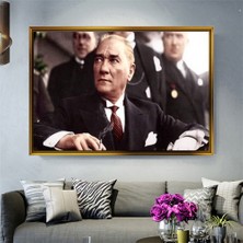 Tablore Mustafa Kemal Atatürk Portresi Çerçeveli Kanvas Tablo Modern Ofis ve Salon Dekoru