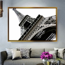 Tablore Siyah Beyaz Paris Eyfel Kulesi Açılı Çekim Kanvas Tablo Modern Salon ve Ofis Duvar Dekoru