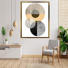 Tablore Minimalist Geometrik Daireler Tablosu Çerçeveli Kanvas Tablo Modern Salon Dekoru