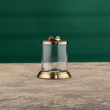 Cornella Line Decorative Glass Jar Gold Small Width :11 cm x Height:14 cm