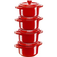 Staub Mini Cocotte Set, 4-Piece Red