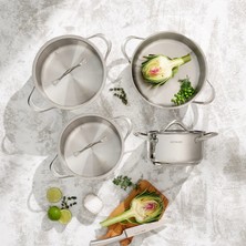 Emsan Yakamoz Induction Base 8-Piece Stainless Steel Cookware Set