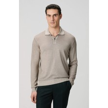Network Limited Beige Melange Wool Knit Sweater
