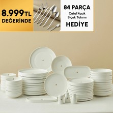 Karaca Stream Bone Sirius Gold Logo 53-Piece 12-Person Dinnerware Set