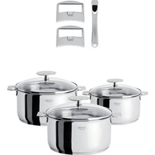 Cristel Casteline 9-Piece Stainless Steel Cookware Set With Removable Handles