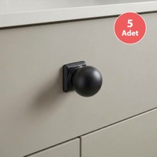 Eym 5 Adet Doğanlar AL-243 Mobilya Kulp Tek Vidalı Düğme Mat Siyah