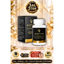 Dr. Sammy's Quarine Saç, Tırnak, Cilt ve Vücut Vitamini (60 Tablet) Dökülme ve Yıpranma Karşıtı Keratin, Biotin, Bitkisel Kök Hücre Extratları,Ginseng ve Multivitamin İçeren Diyet Takviyesi