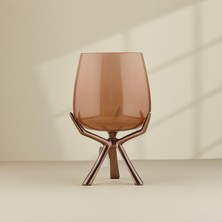Cornella Ginger Satin Bronze Footed Glass Candlestick Medium Opening: 14 cm x Height: 30 cm
