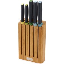 Joseph Joseph Elevate™ 5-Piece Knife Set With Bamboo Block Opal