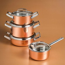 Karaca Power Steel 316+ 3ply Galileo 8 Piece Steel Cookware Set