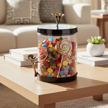 Cornella Rose Decorative Glass Jar Silver - Gold Medium, Mouth: 12 cm x Height: 17 cm x Overall: 21 cm