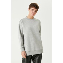 Network Grey Melange Eyelet Detail Sweatshirt
