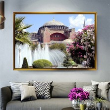 Tablore Ayasofya Camii ve Çiçekli Sultanahmet Meydanı Temalı Kanvas Tablo Salon Oturma Odası Tablosu