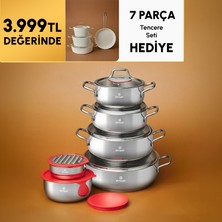 Emsan Emirgan Xl 13-Piece Steel Cookware Set With Storage Containers