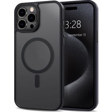 Die Grup iPhone 14 Pro Max Için Magsafe ile Uyumlu Arka Kısmı Mat Şeffaf Kenarları Silikon Yapılı Kamera Lens Yükseltili Güçlendirilmiş Mıknatıslı Wireless Kablosuz Şarj Destekli Kılıf