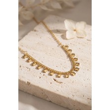 Inure Jewelry Gold Pirinç Yonca Model Kadın Kolye