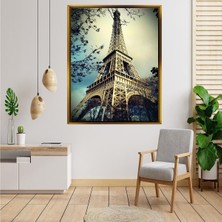 Tablore Nostaljik Paris Eyfel Kulesi Tablosu Çerçeveli Kanvas Tablo Modern Salon Dekoru