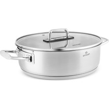 Emsan Grace Induction Base Steel Shallow Casserole Pot 24 cm