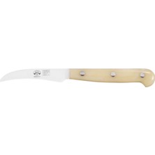 Kaf Ahşap Berti Coltellerie Duemiladodici Series Curved Paring Knife - Cream