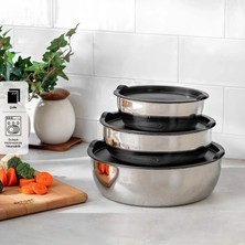 Emsan Bella Short Midi 3-Piece Steel Storage Container