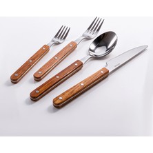 Emsan Wude 24-Piece 6-Person Cutlery Set Brown
