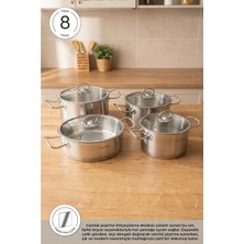 Bambum Bambu Sofia 8-Piece Steel Cookware Set