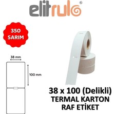 Die Grup Elitrulo Termal Karton Raf Etiketi 38MM x 100MM Delikli - 350 Adet