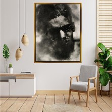 Tablore Siyah Beyaz Sanatsal Portre Kanvas Tablo Modern Erkek Silüeti Duman Efektli Duvar Dekoru