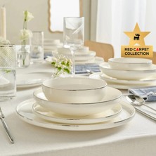 Karaca Red Carpet Collection Stream Bone Merope 53 Piece 12 Person Dinnerware Set Platinum
