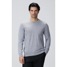 Network Grey Melange Wool Blend Knit Sweater