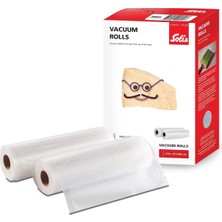 Die Grup Solis Vakuumierfolie 2 Rollen - 20 x 600 - Tiefkühlen/vakuumgaren - Individuell Zuschneiden - Wiederverwendbar