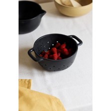 Beige & Stone Elegant Black Ceramic Strainer, Durable And Aesthetic Design