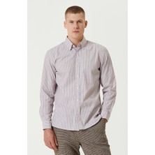 Network Burgundy Striped Shirt