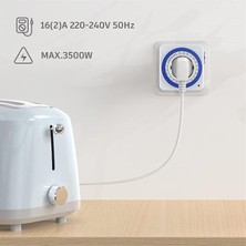 Die Grup Mekanik Zaman Ayarlı Priz - 24 Saat Programlanabilir Cata Zaman Saati, 16A 3500W Yüksek Güç, Zamanlayıcı Priz (15 Dakika Ayarlı) (1)