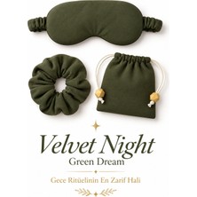 Magicpink Velvetnight Green Dream Uyku Göz Bandı Toka Kese Set - Göz Bandı