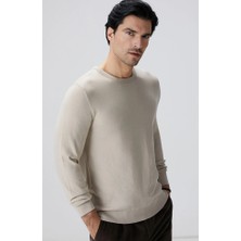 Network Beige Melange Basic Knit Sweater