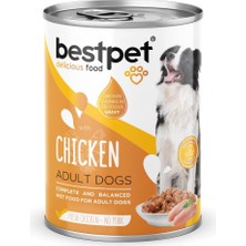 Die Grup Bestpet Yetişkin Köpekler Için, Taze Tavuk Parça Etli ve Soslu Yaş Mama, 400 G x 12 Adet