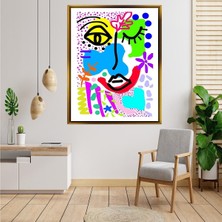 Tablore Pop Art Soyut Yüz Illüstrasyon Kanvas Tablo Rengarenk Modern Sanat Duvar Dekoru