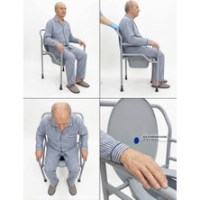 Marma Seyyar Katlanabilir Hasta Yaşlı Tuvalet Sandalyesi Ergonomik Tasarım ile Konforlu Kullanım Beyaz