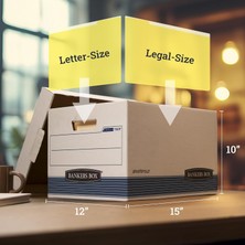 Die Grup Bankers Box 0076315 Stor/fıle Orta Hizmet Saklama Kutuları, Fastfold, Kaldırma Kapağı, Letter/legal, 20'li Paket