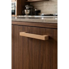 Die Grup Wholewood Zen Ahşap Mobilya Kulpu, Kayın Ağacı, Krem, 128 Mm, Mat Vernik
