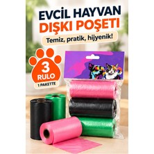 Kurtbay Şekil Kedi Köpek Kaka Poşeti 3 Rulo Evcil Hayvan Dışkı Poşeti Hijyenik Atık Toplama Poşeti