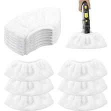 Die Grup Karcher Buharlı Temizleyici Için 12 Parça Mikrofiber Bez Kapakları, Yıkanabilir Yedek Pedler, Sc2 Sc3 Sc4 Sc5 Easyfix ile Uyumlu Dayanıklı Havlu Paspas Pedleri, Elde Taşınabilir Nozul Temizleme