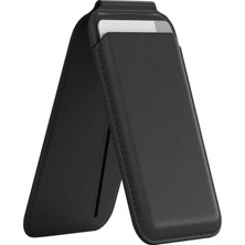 Die Grup Walletmag 2.0 iPhone Için Magsafe Özellikli 4 Kartlı Katlanabilir Stantlı Manyetik Deri Cüzdan (Siyah)