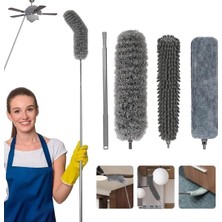 Die Grup Doori 3 Farklı Başlıklı Mikrofiber Anti-Statik Bükülebilir Teleskopik Köşe Bucak Toz Alma Püskülü