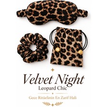 Magicpink Velvetnight Leopard Chic Uyku Göz Bandı - Toka ve Kese Set