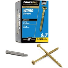 Die Grup 48600 Ahşap Vidalar, 9 x 3 Inç, Premium Dış Mekan Güverte Vidaları, Paslanmaya Dayanıklı, Epoksi Kaplı Bronz, 1 Lb Kutu, 83 Adet