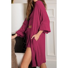New Boudoir Fuşya Üçlü Kadın Kaşkorse Takım